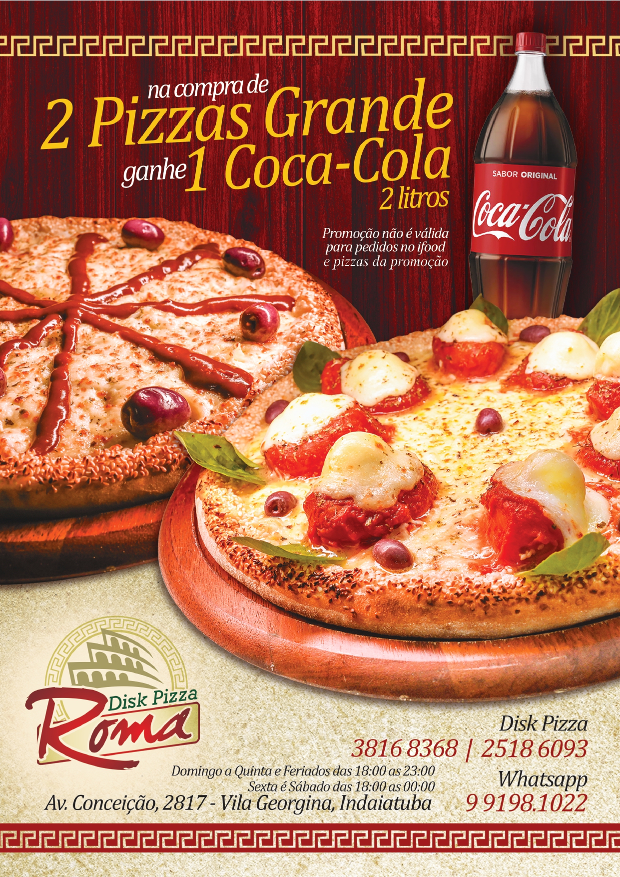 Cardápio Disk pizza Roma